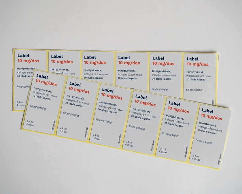 Etiketter til medicin fra Buchs Labels